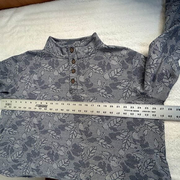 Lands' End Womens Blue Leaf Print Cotton Blend Pullover Top 2X 20W-22W Casual - Picture 8 of 9